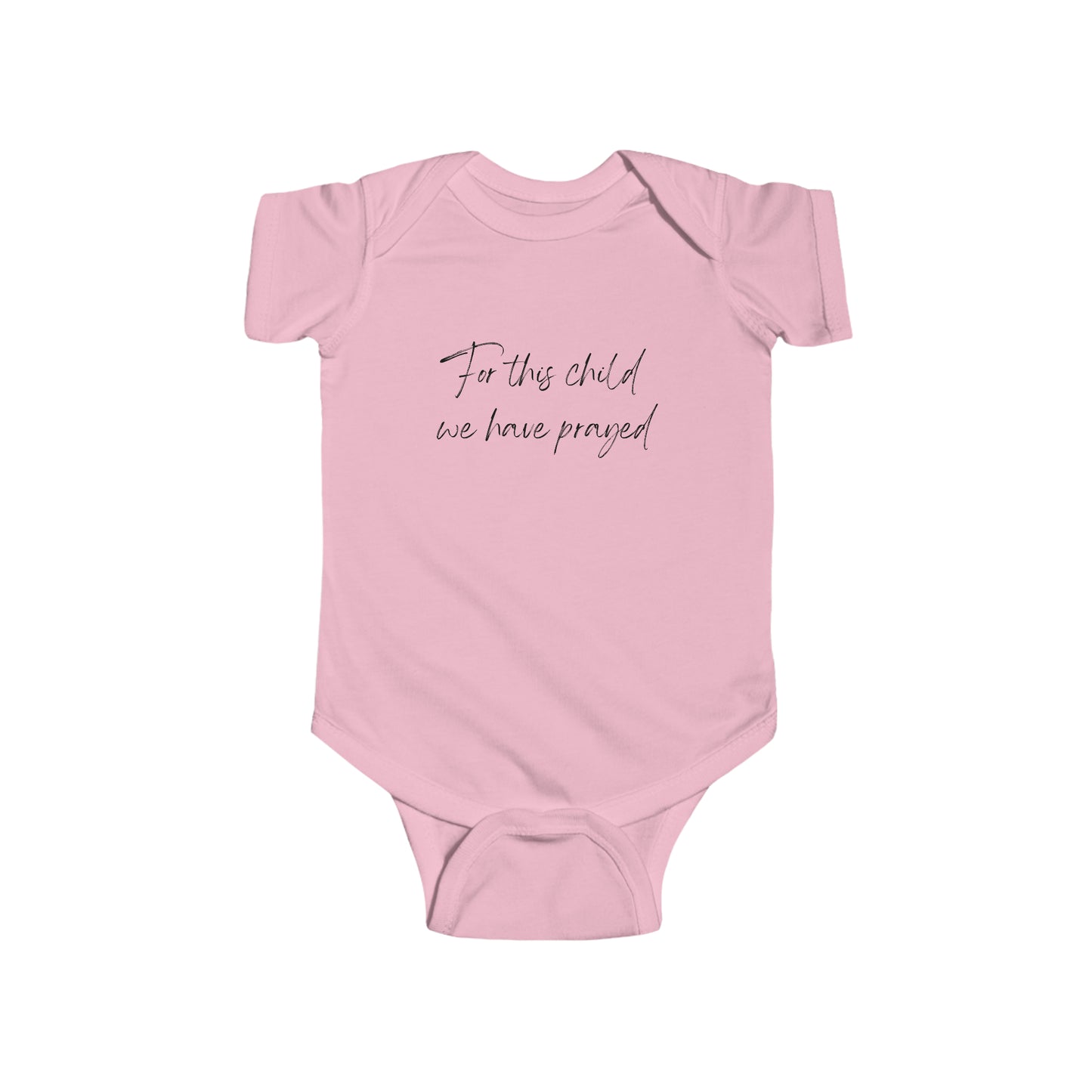 For this child we have prayed! | Shortsleeve | Rainbow baby | Perfect Gift for Catholic Baptism, Newborn, and Baby | Catholic baby clothes