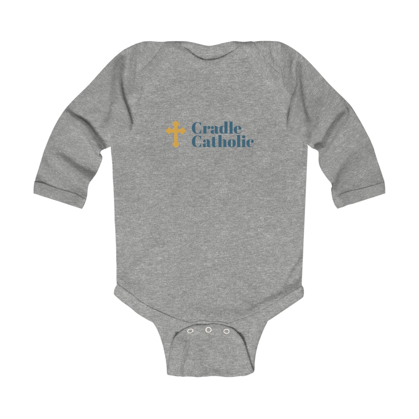 Cradle Catholic Long Sleeve Bodysuit | Adorable Gift for Catholic Baptism, Baby, or Newborn