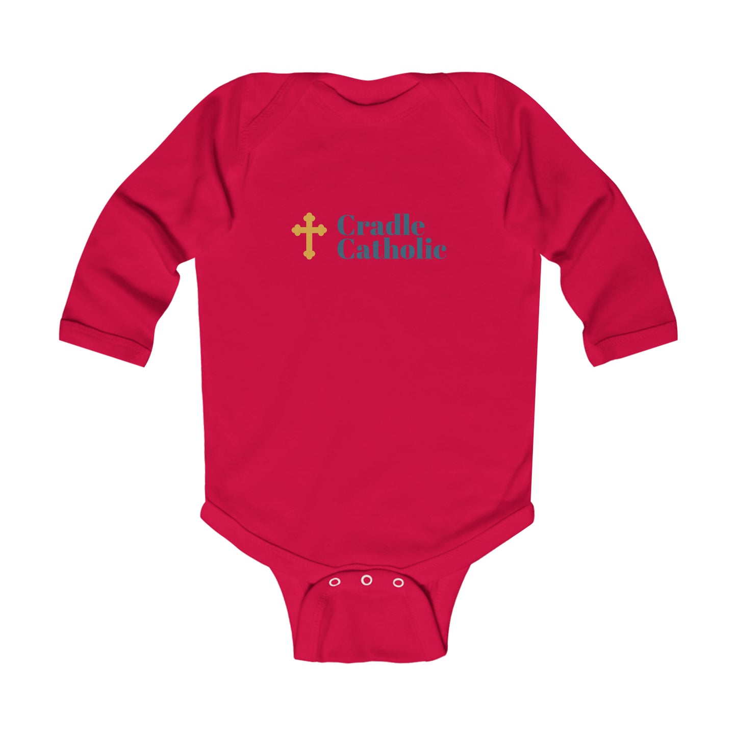 Cradle Catholic Long Sleeve Bodysuit | Adorable Gift for Catholic Baptism, Baby, or Newborn